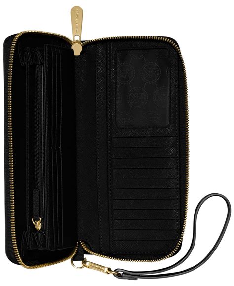 michael michael kors jet set continental wallet black|michael kors continental wristlet.